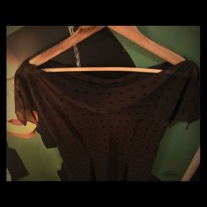 Brown and black polka dot sheer maxi dress